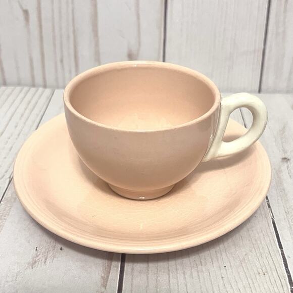 Vintage Grindley England Rose Leaf Pink Tea Set Cups Saucers Creamer 1930s 7pcs - Picture 2 of 16